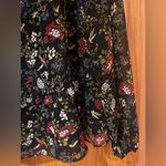 Madewell Sheer-Sleeve Ruffle Peplum Top Blouse in Black Finch Floral Size Large Photo 10
