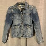 Dex Acid Wash Two Pocket Button Down Denim Jean Jacket Size S Blue Photo 11