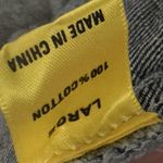 Daisy  Blue Distressed Long Denim Jacket Women's Size Large Frayed Hem Pockets‎ Photo 10