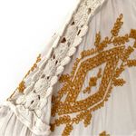 Free People  Lavender Fields Embroidered Trapeze Dress size medium Cream Photo 11