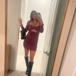 Jonathan Simkhai Danika long sleeve halter knit cutout mini dress size S small Purple Photo 16