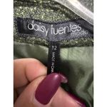 Daisy Fuentes  vintage wool blend cropped blazer removable flower pin olive green Photo 4