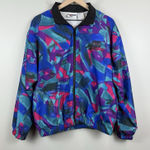 Reebok Vintage 90s  Jacket Windbreaker‎ All Over Print Poly Womens Medium Retro Photo 0