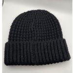 Igloos Black Knit Beanie Hat Wool Blend Ribbed Cuff One Size Winter Warm Photo 1