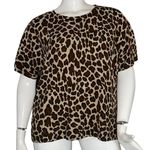 Avenue Leopard Print Short Sleeve Sweater Photo 0