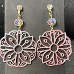 Handmade Pink and Blue Color Shift Floral Earrings Photo 0
