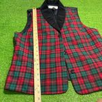 Karen Scott Vtg Large Plaid Christmas Holiday Vest Velvet Cottage Grandmacore Photo 1