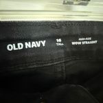 Old Navy  Women’s High-Rise Wow Straight Jeans Size 16 Tall Black Stretch Denim Photo 7