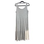 Daily Ritual Maxi Dress Sleeveless Casual Tiered Knit Heathered XL Gray Photo 2