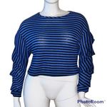 Love j  striped ruched sleeve cropped top Photo 0
