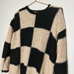 Vintage Paul Harris Black Checkered Shoulder Pad Oversized Sweater size Large Photo 1