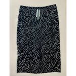 T Tahari  Midi Pencil Skirt Size M Black White Polka Dot Slit Leg Tummy Control Photo 9
