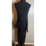 Good American Black Rib Knit Tie Waist MIDI Dress. Size 3=10/12 Lg, B70 $50 Photo 2