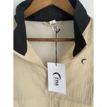 Zyia NWT  Active Black and Tan Color Block Zipper Jacket S Nylon Zip Up Athletic Photo 4