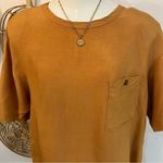 Vintage Craig Clothing Co Burnt Orange Short Sleeve Retro Boho Chic Shirt M USA Gold Size M Photo 2