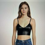 Commando  Women’s Faux Leather Longline Bralette Photo 1