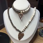 SET: Rustic Howlite/Bronzite Necklace 18” & Rustic Howlite Bracelet Photo 5