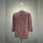 Anne Carson Brick  Patterned Blouse Size L EUC Photo 1