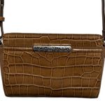 Brighton Croc Leather Brown Crossbody Authentic Adjustable Strap Photo 0