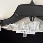 Siani Milano Sweater Medium V Neck Layered Pullover Ruffle Trim Preppy Academia Black Photo 3