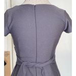 Lofts Womens Dress Size 2 Petite Gray Mini Flared Textured Tied Office Career Photo 4