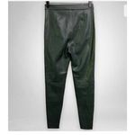 ZARA  Green Faux Leather Leggings High Rise Ankle Zippers Photo 6