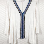 Boston Proper ‎ White Embroidered Swing Top Photo 0