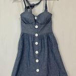 Ruby Rox  Women’s Denim Halter Button Front Mini Dress Blue Size 3 Cute Girly Photo 0