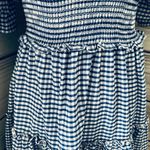 Max Studio Blue & White Gingham Smocked Dress Photo 3