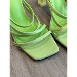 Charles and Keith  Mules Women 37 Green Strappy Transparent Heel Trendy Chic Sandal Photo 4