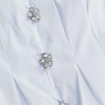 Chetta B Vintage Y2K Formalwear White Ruffle Satin Blouse Photo 3