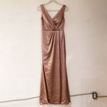 Revelry Blair Satin Gown Bridesmaid Dress in Rose Quartz Size 4 Pink Photo 1