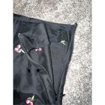 Women’s Vintage y2k 100% Silk Cherry Trouser Pants 10P Black Photo 3