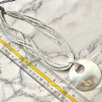 White abalone seed bead pendant necklace Photo 5
