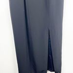 PAT ARGENTI Evening Wear Classic Black Velvet Lace Top Detail Front Split Dress Size 6 Photo 6