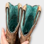 Corral  Vintage Western Boots Brown Snip Toe with Red and Orange Embroidery Photo 7