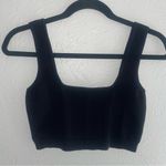 Nicole Miller Black Ribbed Knit Crop Tank Top | Women’s S Photo 1