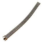New Elegant Designer Diamond Wide Tennis Bracelet Gold over Brass 7.25” Photo 6