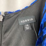Torrid  Blue Velvet Burnout Long Sleeve Shirred Dress Sz.28 NWT Photo 9