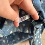 Tommy Hilfiger  100% Cotton Polka Dot Chambray‎ Button Up Long Sleeve Sz L Photo 6