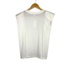 Ten Sixty Sherman  Ivory Padded Shoulder Muscle Tee T Shirt Women Size Medium NWT Photo 4