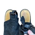 Antonio Melani Leather Sandals Womens Size 10 Black Slingback Block Heel Photo 2