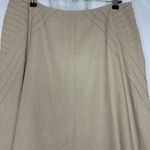 Christopher & Banks Size 10 Natural Beige Lagenlook Linen Blend Midi Skirt Lined Photo 1