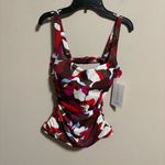 Athleta NWT  Square Neck Tankini Top Hero Bloom Decadent Chocolate 34 D/DD Photo 3