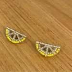 James Ascher Lemon Fruit Beaded Stud Earrings Yellow Photo 6