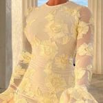 Rotate Birger Christensen Dress Rosita White Mesh Floral Back Cutout Mini US 12 Photo 1