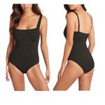 Cupshe ‎ Black One Piece Swimsuit Square Neck Women's Medium Photo 1