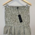 Veronica Beard NWT Jeans Aloya Smocked Cotton Blend Miniskirt Sz Large Gingham Photo 1