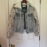 Wall Flower Denim Paisley Sleeve Hooded Jacket Photo 2