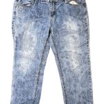 Blue Epic Floral Paisley Print Crop Jeans Mid Rise Stretch Denim Women’s 16 Photo 0